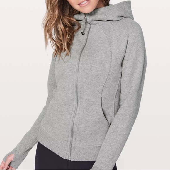 Lululemon Light Gray Full Zip Scuba Hoodie - Picture 1 of 7